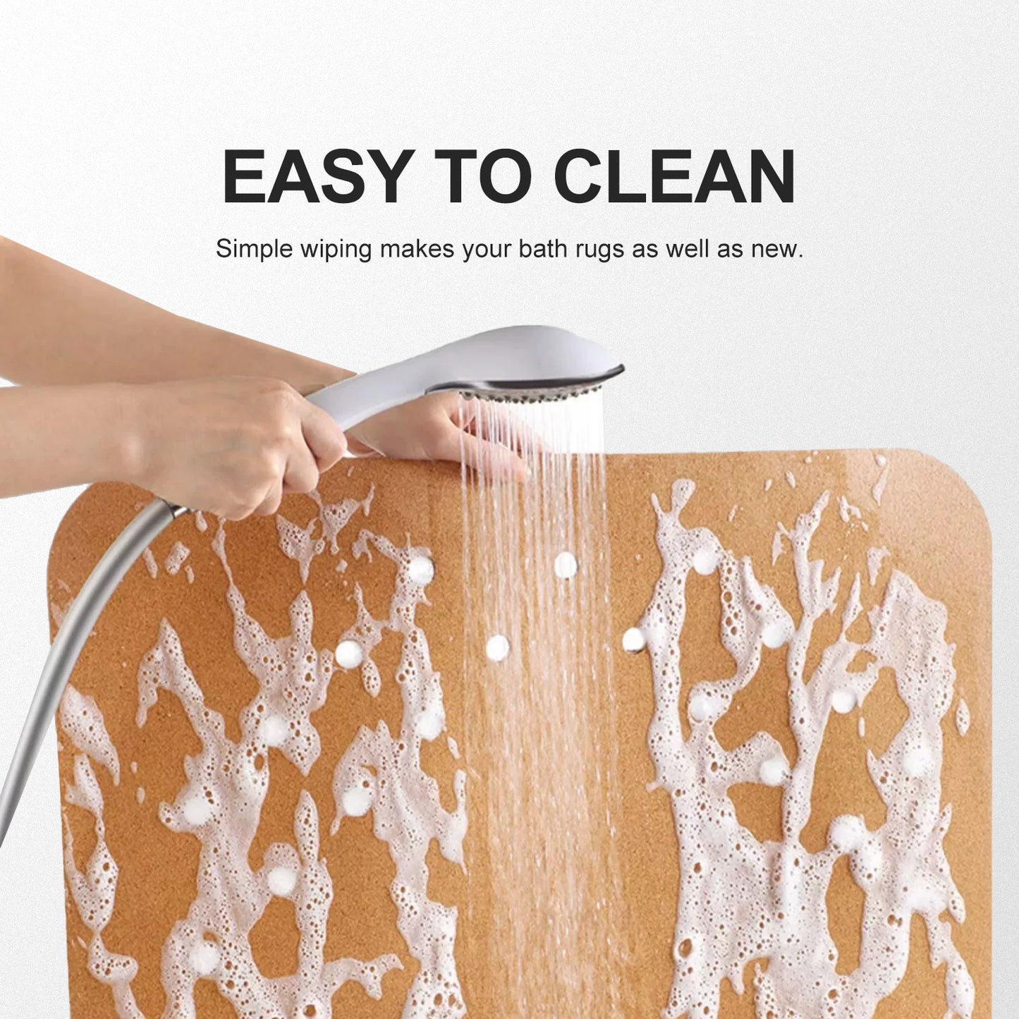 ECOAKLY Cork Bath Mat,Non Slip Shower Mat, Easy to Clean,Comfortable on Feet