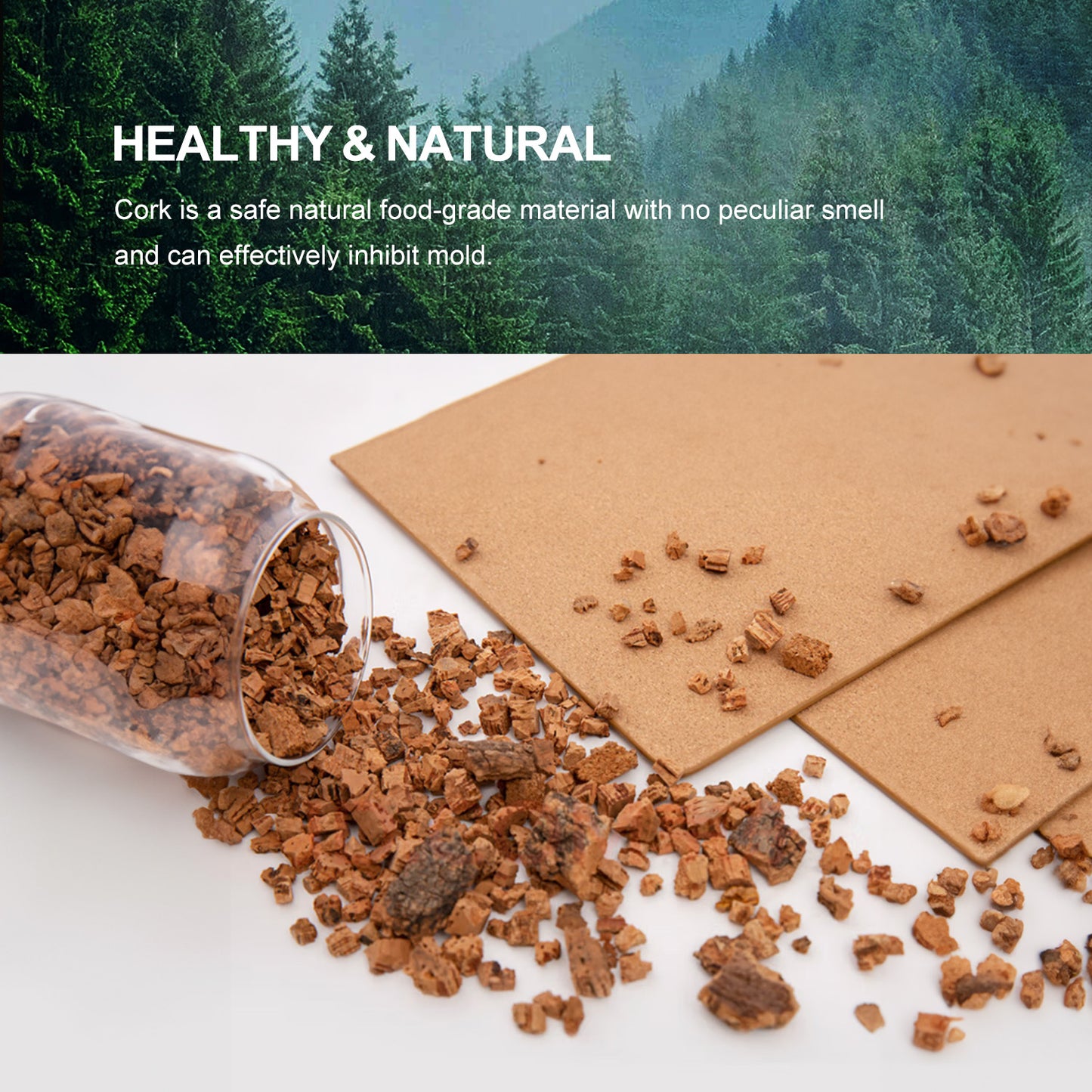 ECOAKLY Double-Sided Desk Pad,Natural Cork Large Mouse Pad,Large Mouse Pad for Desk, Eco Cork Desk Pad Protector(31.5" x 15.7",Apricot+Cork)