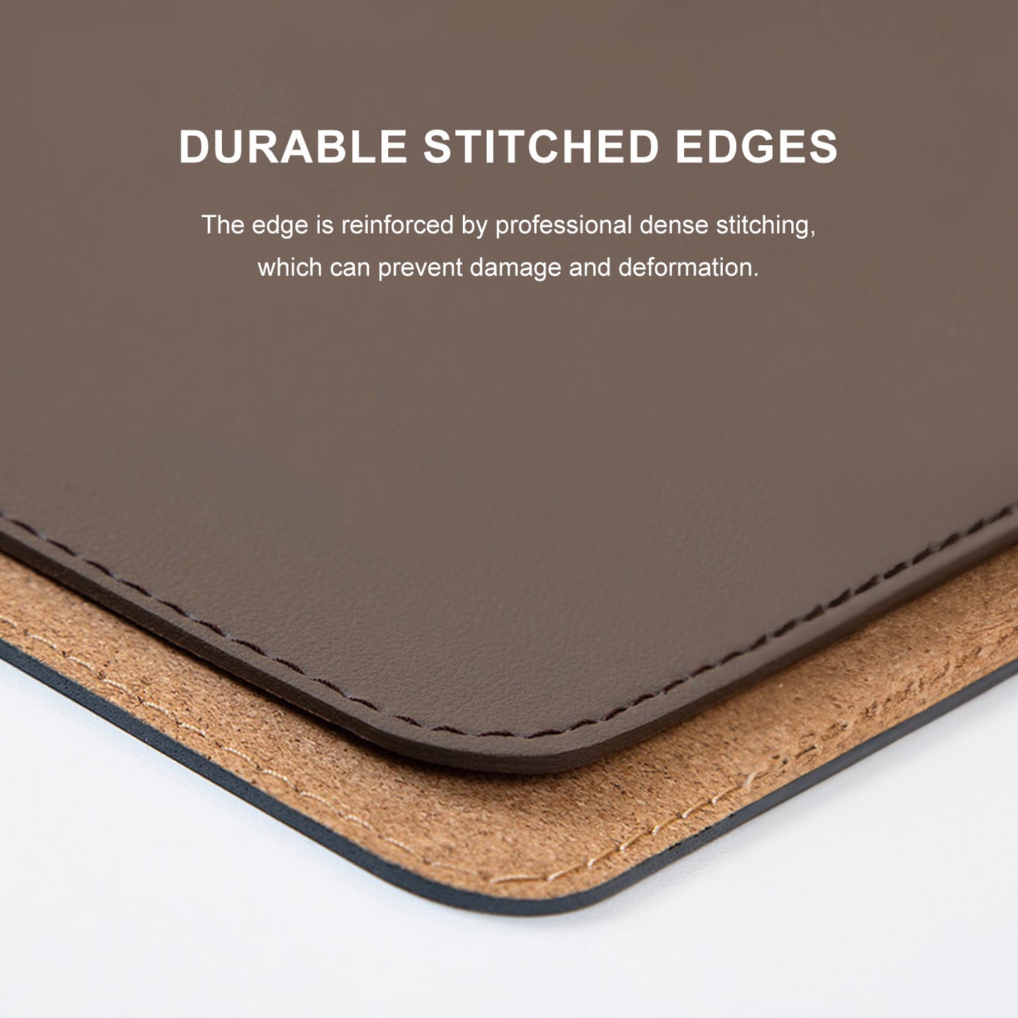 ECOAKLY Double-Sided Desk Pad,Natural Cork and PU Leather Large Mouse Pad,Large Mouse Pad for Desk(31.5" x 15.7",Brown+Cork)